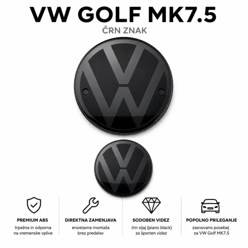 ČRNI EMBLEMI VW Golf MK7.5 (samo sprednji) 5