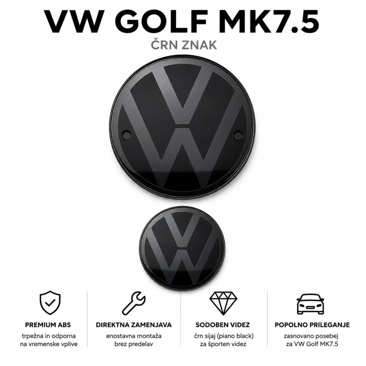 ČRNI EMBLEMI VW Golf MK7.5