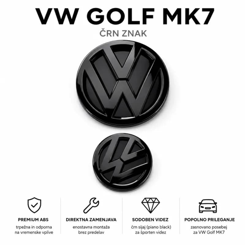 ČRNI EMBLEMI VW Golf MK7 (samo sprednji) 7
