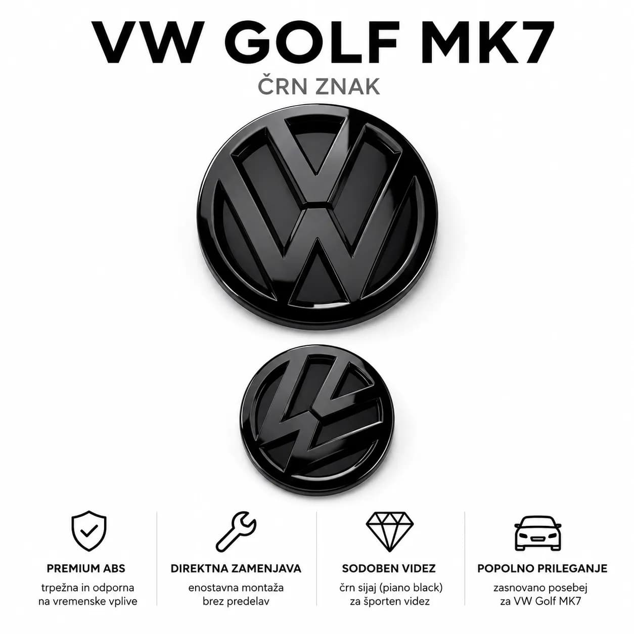 ČRNI EMBLEMI VW Golf MK7
